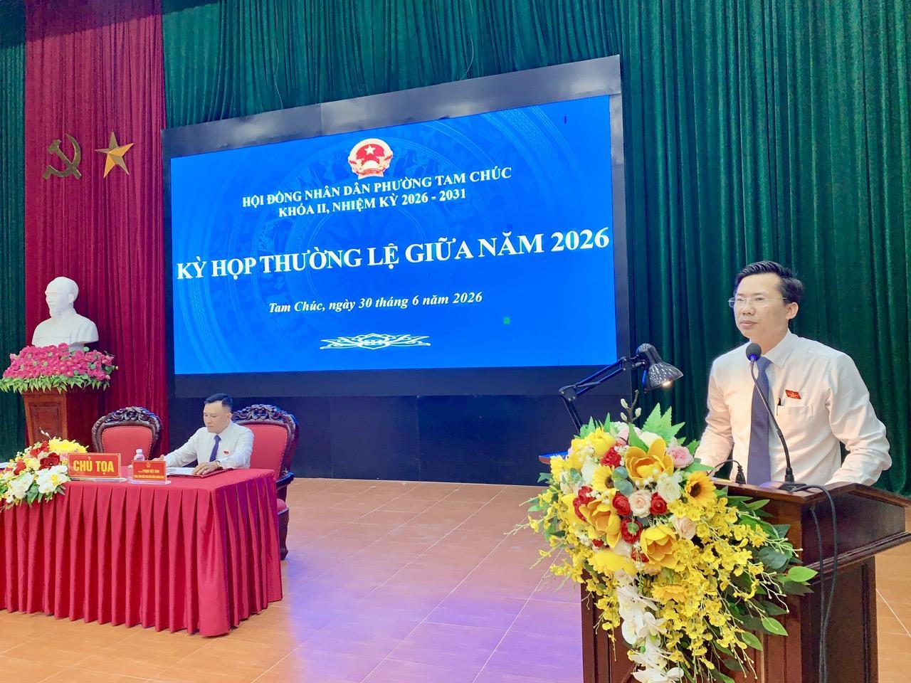 HĐND phường Tam Chúc khóa II, nhiệm kỳ 2026-2031 tổ chức kỳ họp thường lệ giữa năm 2026.
