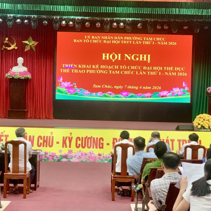 UBND phường Tam Chúc triển khai kế hoạch tổ chức Đại hội Thể dục Thể thao phường lần thứ I - năm 2026