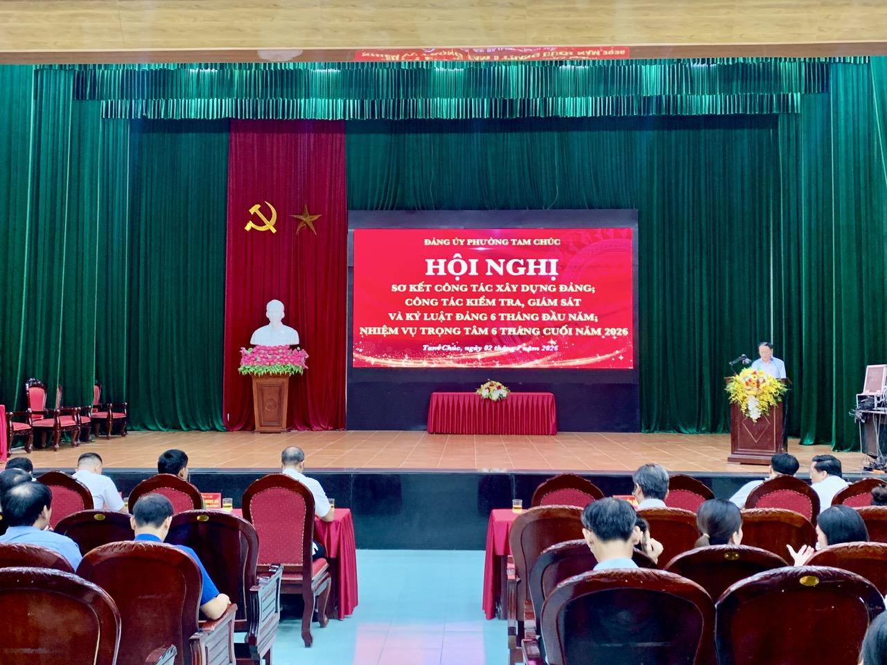 Đảng uỷ phường Tam Chúc sơ kết công tác xây dựng Đảng 6 tháng đầu năm 2026