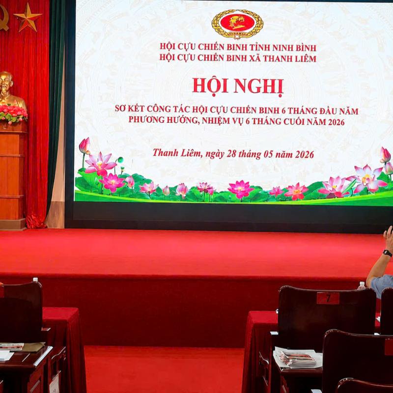 HỘI CỰU CHIẾN BINH XÃ THANH LIÊM SƠ KẾT CÔNG TÁC HỘI 6 THÁNG ĐẦU NĂM, TRIỂN KHAI NHIỆM VỤ 6 THÁNG CUỐI NĂM 2026