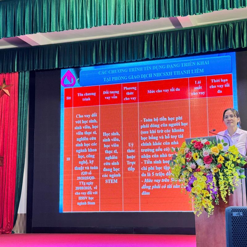 XÃ THANH LIÊM PHỐI HỢP TỔ CHỨC TẬP HUẤN NGHIỆP VỤ TÍN DỤNG CHÍNH SÁCH XÃ HỘI NĂM 2026.