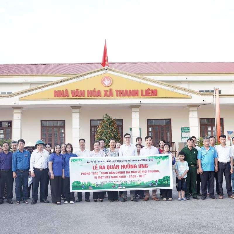 XÃ THANH LIÊM RA QUÂN HƯỞNG ỨNG PHONG TRÀO “TOÀN DÂN CHUNG TAY BẢO VỆ MÔI TRƯỜNG VÌ MỘT VIỆT NAM XANH - SẠCH - ĐẸP” NĂM 2026