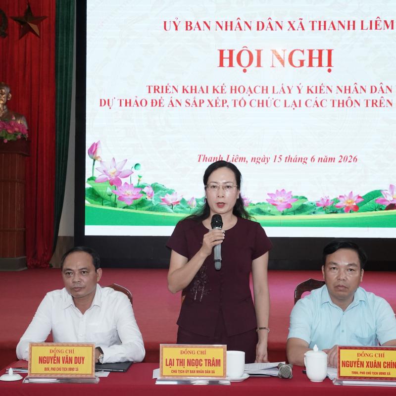 THANH LIÊM: TRIỂN KHAI KẾ HOẠCH LẤY Ý KIẾN NHÂN DÂN VỀ ĐỀ ÁN SẮP XẾP, TỔ CHỨC LẠI THÔN TRÊN ĐỊA BÀN XÃ NĂM 2026