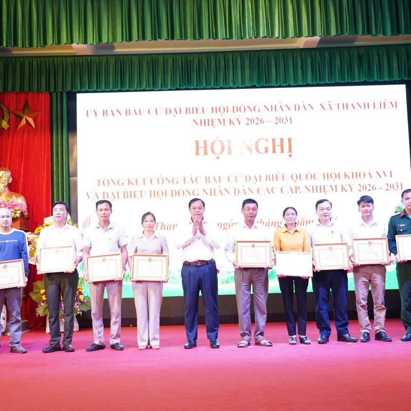 Ủy ban bầu cử xã Thanh Liêm : Tổng kết công tác bầu cử đại biểu Quốc hội khóa XVI và bầu cử đại biểu HĐND các cấp nhiệm kỳ 2026 – 2031.