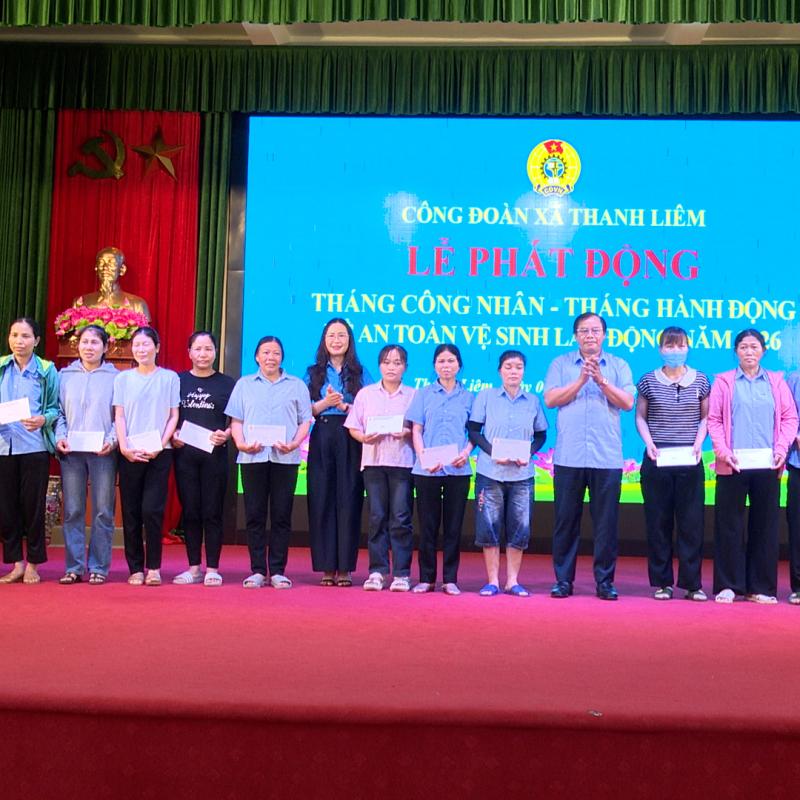 Công đoàn xã Thanh Liêm tổ chức Lễ phát động Tháng Công nhân - Tháng hành động về ATVSLĐ năm 2026