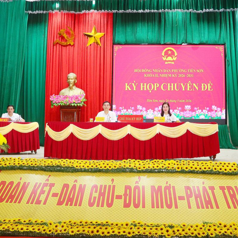 HĐND phường Tiên Sơn tổ chức Kỳ họp thứ hai (Kỳ họp chuyên đề) khóa II, nhiệm kỳ 2026 - 2031