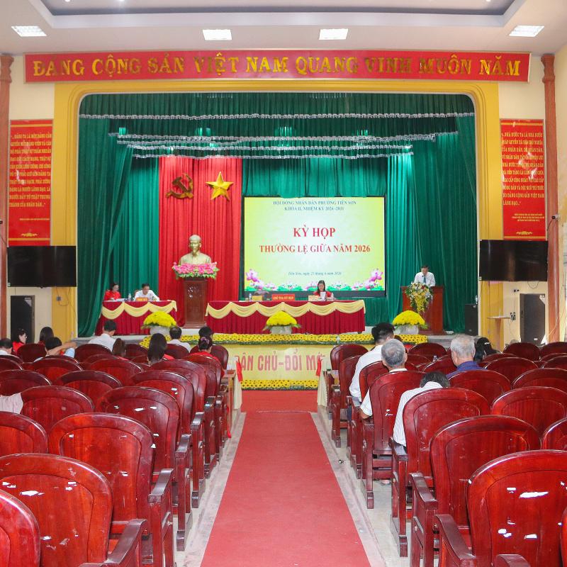 HĐND phường Tiên Sơn khoá II, nhiệm kỳ 2026-2031 tổ chức thành công Kỳ họp thường lệ giữa năm 2026.