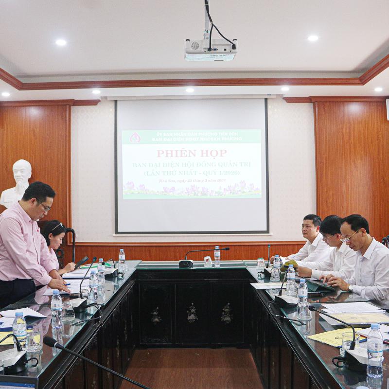 Ban đại diện Hội đồng quản trị Ngân hàng chính sách xã hội phường Tiên Sơn tổ chức phiên họp thứ nhất - Quý I/2026.
