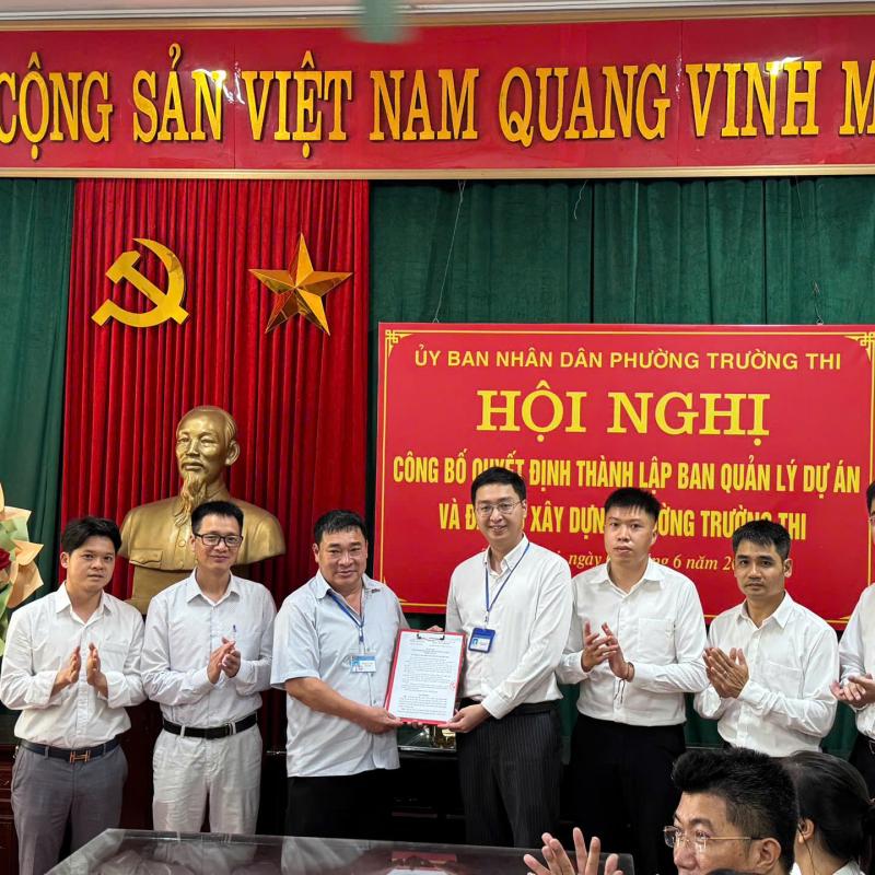 PHƯỜNG TRƯỜNG THI TỔ CHỨC HỘI NGHỊ CÔNG BỐ QUYẾT ĐỊNH THÀNH LẬP BAN QUẢN LÝ DỰ ÁN ĐẦU TƯ XÂY DỰNG PHƯỜNG