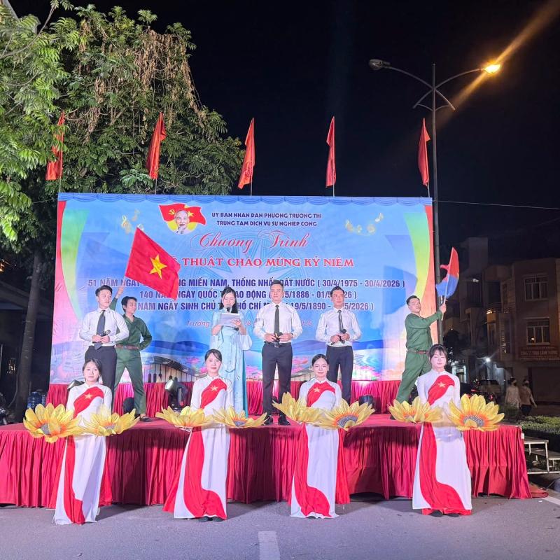 PHƯỜNG TRƯỜNG THI, TỈNH NINH BÌNH TỔ CHỨC CHƯƠNG TRÌNH NGHỆ THUẬT CHÀO MỪNG KỶ NIỆM NGÀY LỄ LỚN