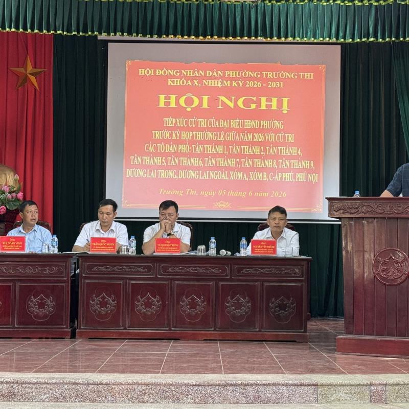 PHƯỜNG TRƯỜNG THI TỔ CHỨC TIẾP XÚC CỬ TRI TRƯỚC KỲ HỌP THƯỜNG LỆ GIỮA NĂM 2026 CỦA HĐND PHƯỜNG