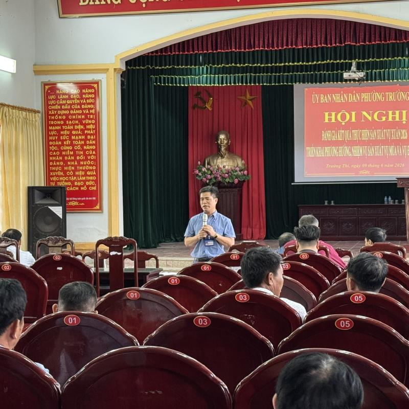 HỘI NGHỊ TỔNG KẾT SẢN XUẤT VỤ XUÂN, TRIỂN KHAI NHIỆM VỤ SẢN XUẤT VỤ MÙA, VỤ ĐÔNG NĂM 2026