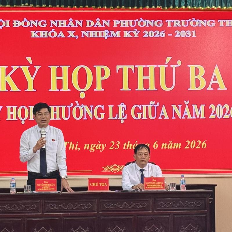 HĐND Phường Trường Thi Tổ Chức Kỳ Họp Thường Lệ Giữa Năm 2026, Thông Qua 7 Nghị Quyết Quan Trọng