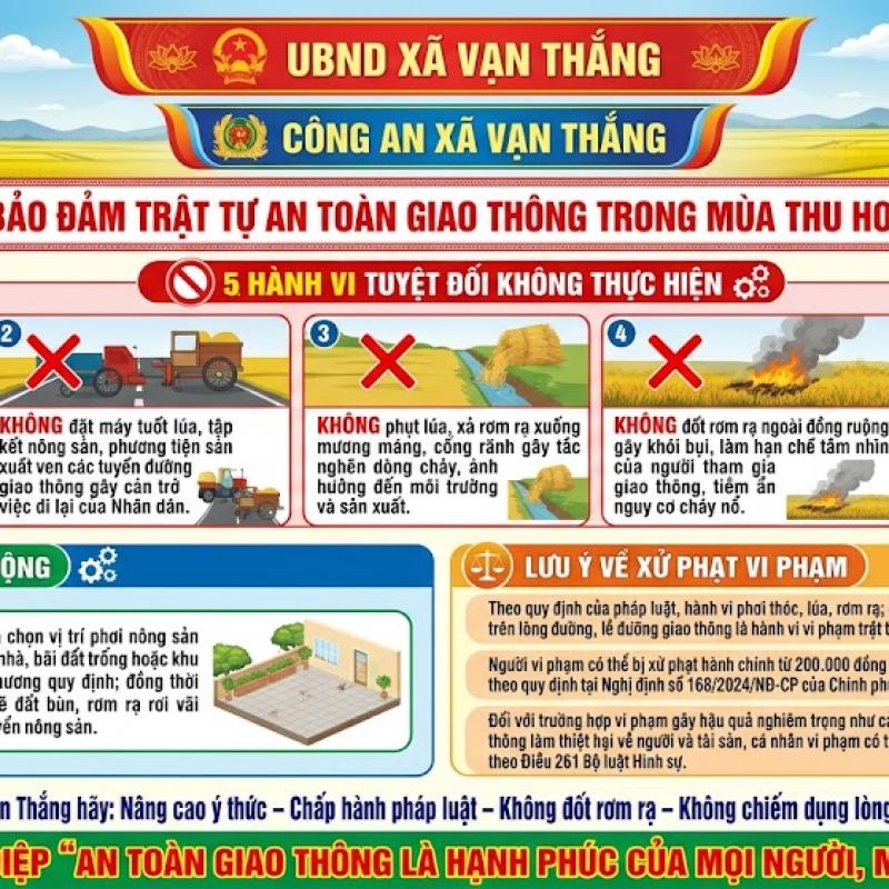 Vạn Thắng chung tay đảm bảo an toàn giao thông trong mùa thu hoạch