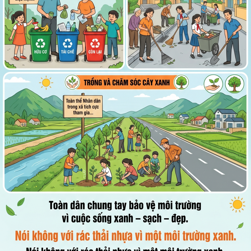 Xã Vạn Thắng tích cực hưởng ứng Ngày Môi trường thế giới và Tháng hành động vì môi trường năm 2026