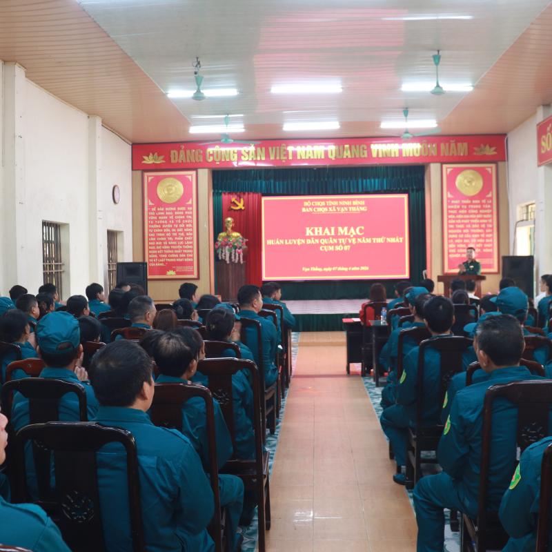 Khai mạc huấn luyện Dân quân tự vệ năm thứ nhất cụm số 07 xã Vạn Thắng