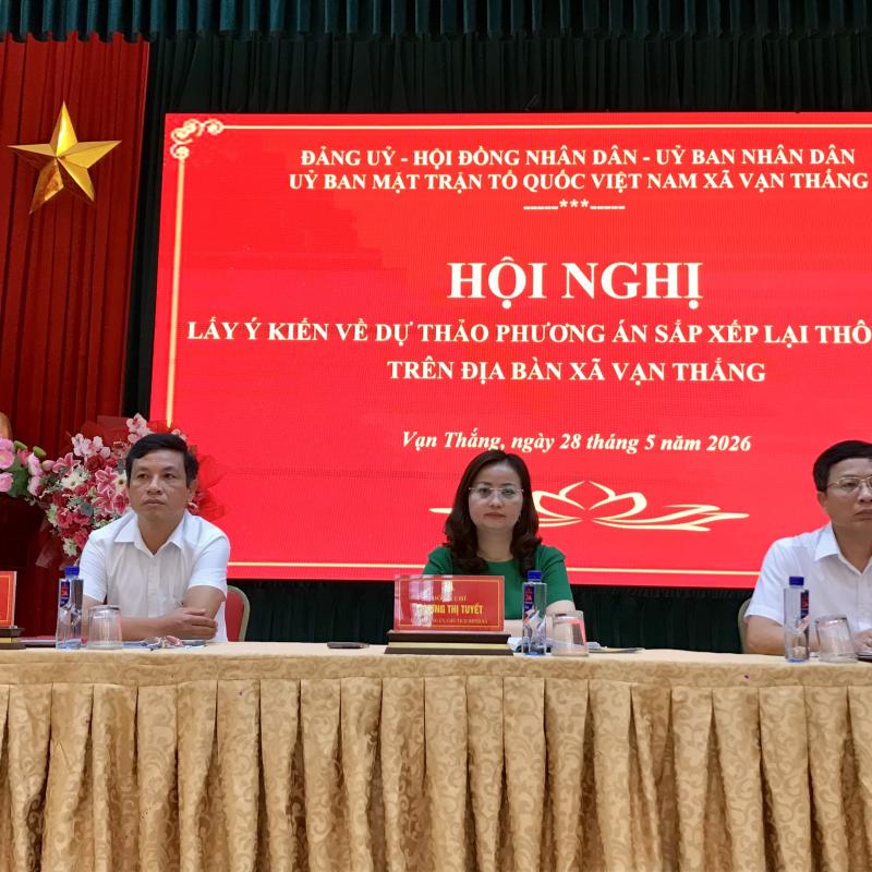 Xã Vạn Thắng tổ chức các hội nghị quan trọng trong quy trình lấy ý kiến về phương án sắp xếp, tổ chức lại thôn, xóm trên địa bàn xã