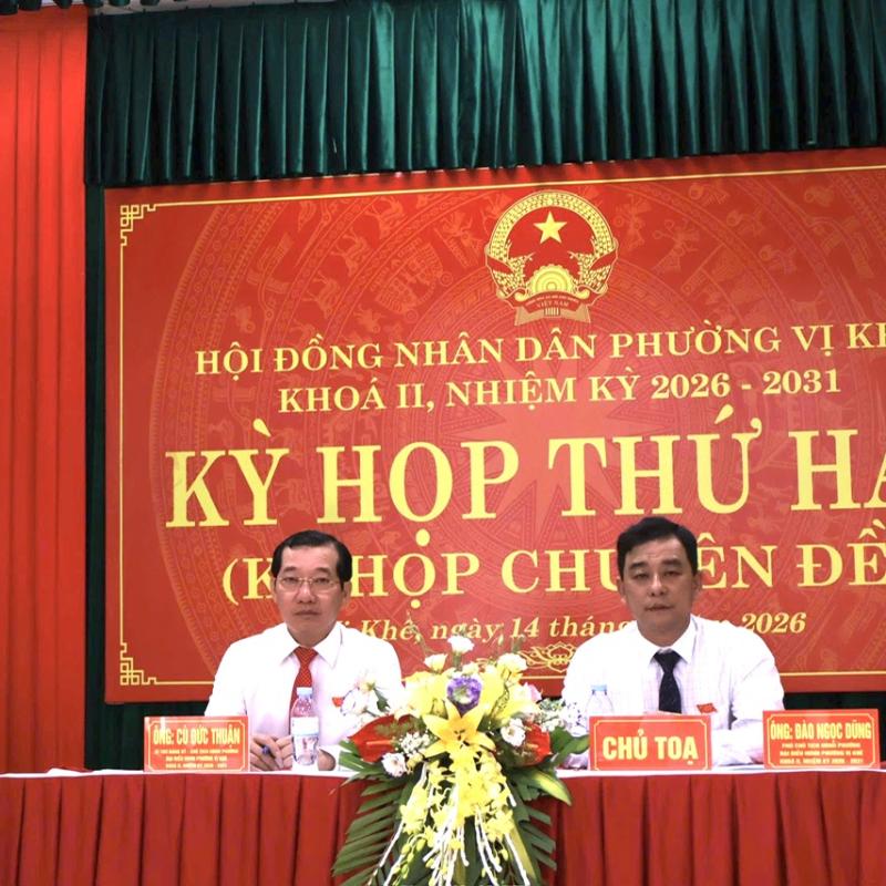 Hội đồng nhân dân phường Vị Khê khóa II, nhiệm kỳ 2026 - 2031 tổ chức thành công Kỳ họp thứ Hai (Kỳ họp chuyên đề)