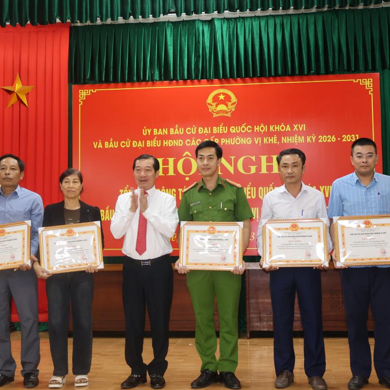 Ủy ban bầu cử phường Vị Khê tổ chức hội nghị tổng kết công tác bầu cử đại biểu Quốc hội khóa XVI và bầu cử đại biểu HĐND các cấp, nhiệm kỳ 2026-2031