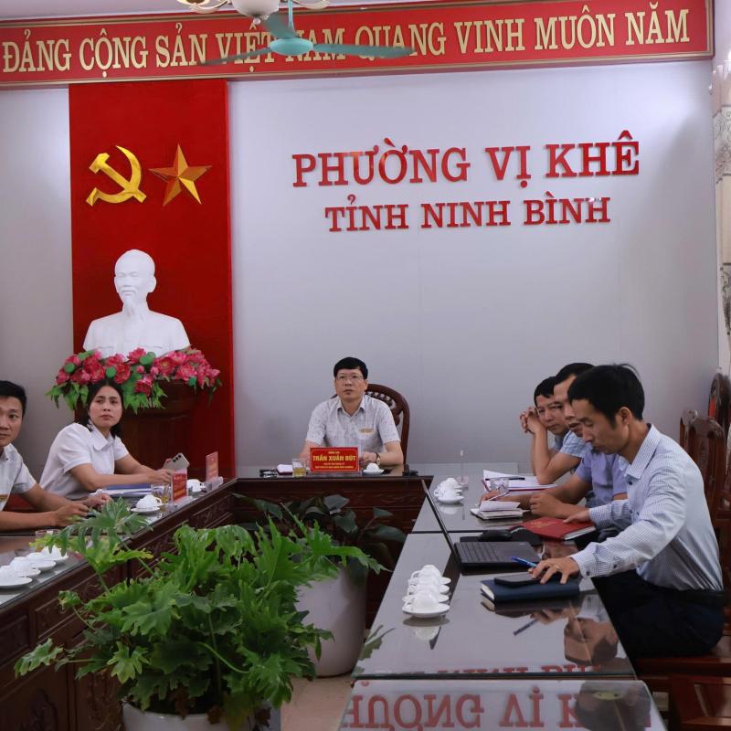 Phường Vị Khê tham dự hội nghị trực tuyến về triển khai thực hiện đo đạc, lập bản đồ địa chính, hồ sơ địa chính và hoàn thành cơ sở dữ liệu đất đai trên địa bàn tỉnh