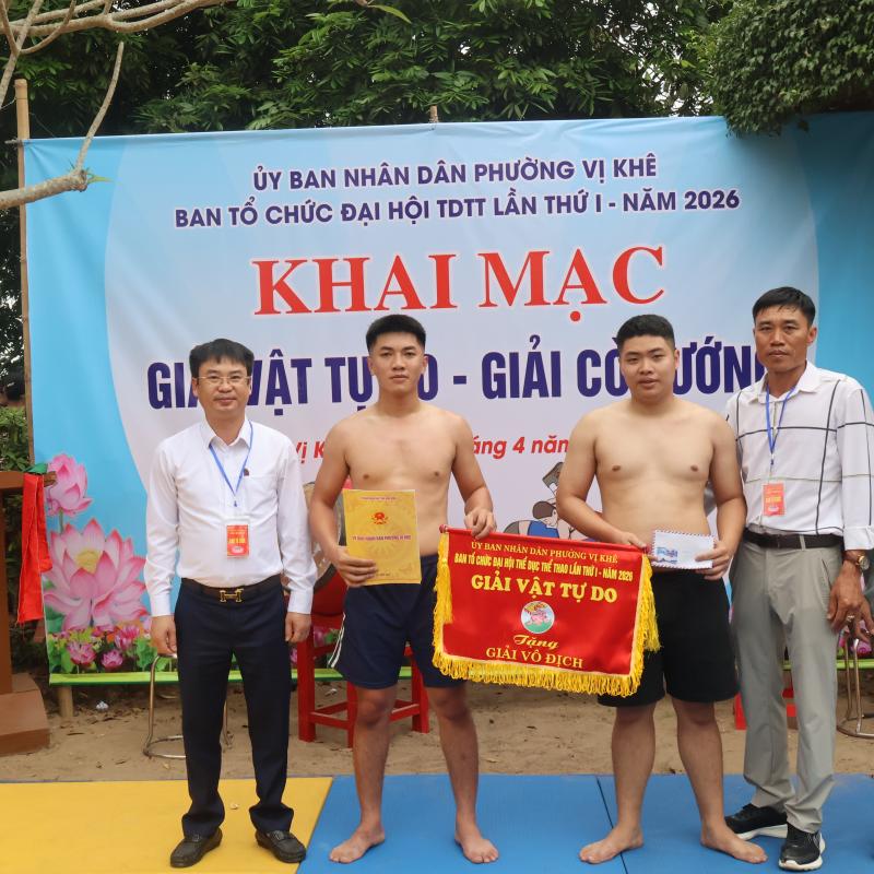Khai mạc giải vật tự do và cờ tướng chào mừng Đại hội Thể dục Thể thao phường Vị Khê lần thứ I năm 2026