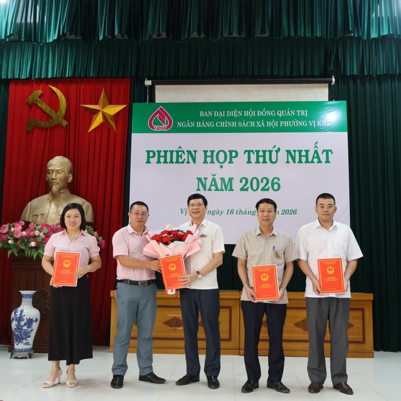 Ban đại diện Hội đồng quản trị Ngân hàng Chính sách xã hội phường Vị Khê tổ chức phiên họp thứ nhất năm 2026