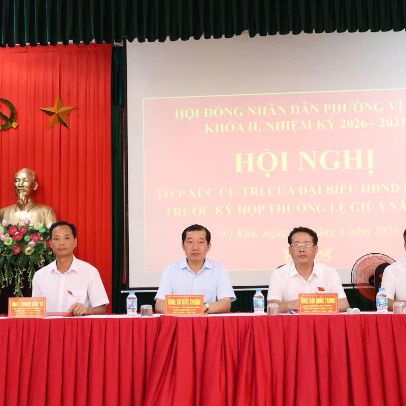 Hội đồng nhân dân phường Vị Khê tổ chức hội nghị tiếp xúc cử tri trước kỳ họp thường lệ giữa năm 2026