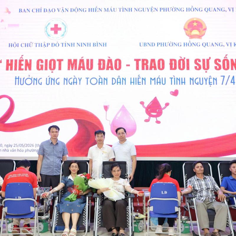 Phường Vị Khê tham gia chương trình hiến máu tình nguyện năm 2026