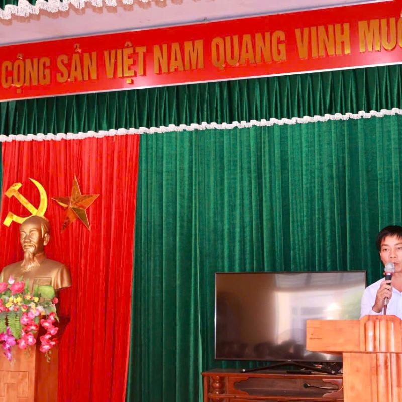 Các đồng chí Lãnh đạo phường Vị Khê dự sinh hoạt Chi bộ tại Tổ dân phố Đỗ Xá Trung