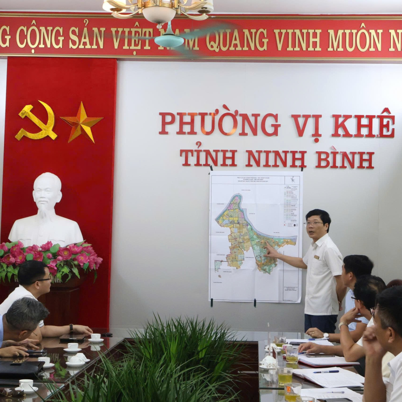 UBND phường Vị Khê làm việc với Công ty Cổ phần Tập đoàn HDA Việt Nam Industry về đề xuất nghiên cứu “Dự án Khu đô thị sinh thái di sản và làng nghề sinh vật cảnh Vị Khê”