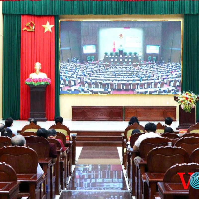 Xã Vĩnh Trụ tham dự Hội nghị trực tuyến toàn quốc tổng kết công tác bầu cử đại biểu Quốc hội khóa XVI và HĐND các cấp