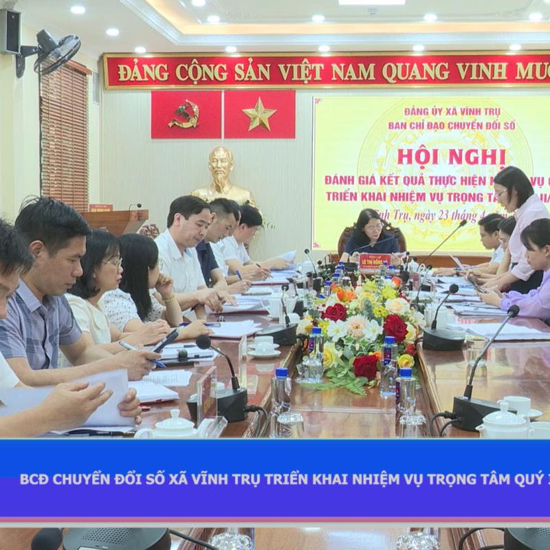 VIDEO: BCĐ CHUYỂN ĐỔI SỐ XÃ VĨNH TRỤ TRIỂN KHAI NHIỆM VỤ TRỌNG TÂM QUÝ II NĂM 2026