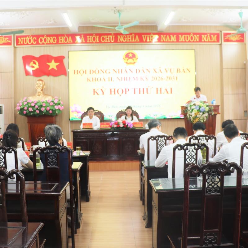 HĐND xã Vụ Bản khóa II tổ chức thành công kỳ họp thứ hai, nhiệm kỳ 2026 – 2031