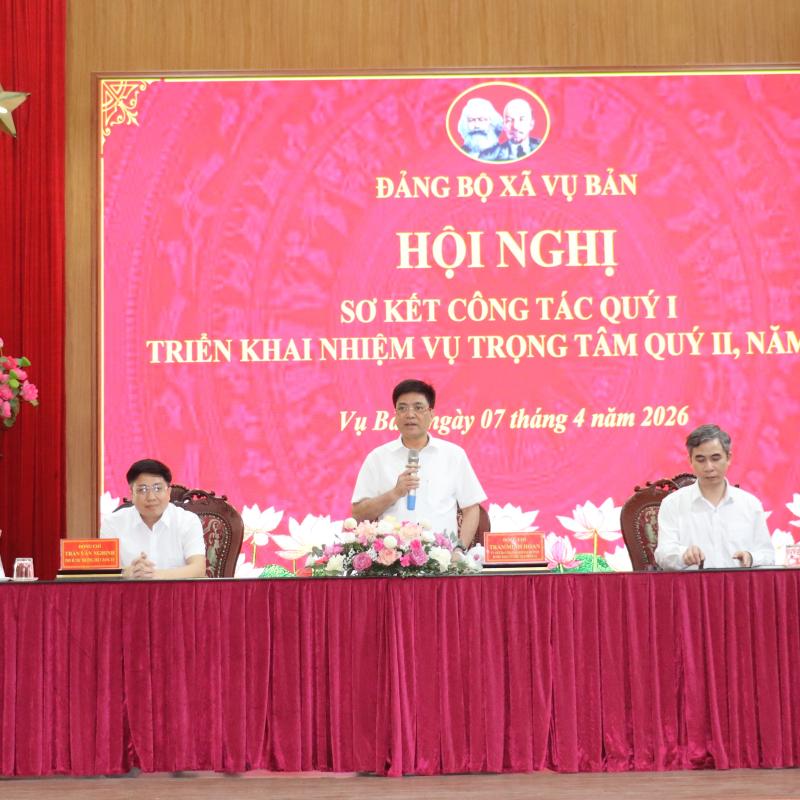 Đảng ủy xã Vụ Bản sơ kết công tác quí I, triển khai nhiệm vụ quí II