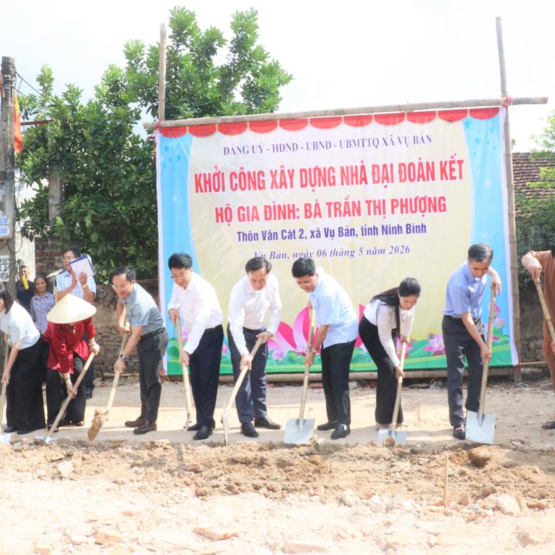 Xã Vụ Bản phát động và khởi công xây dựng nhà đại đoàn kết