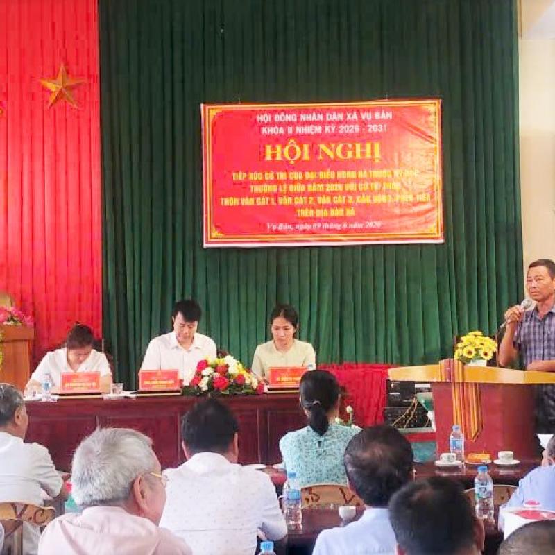 Các tổ đại biểu HĐND xã Vụ Bản hoàn thành tiếp xúc cử tri trước kỳ họp thường lệ giữa năm 2026