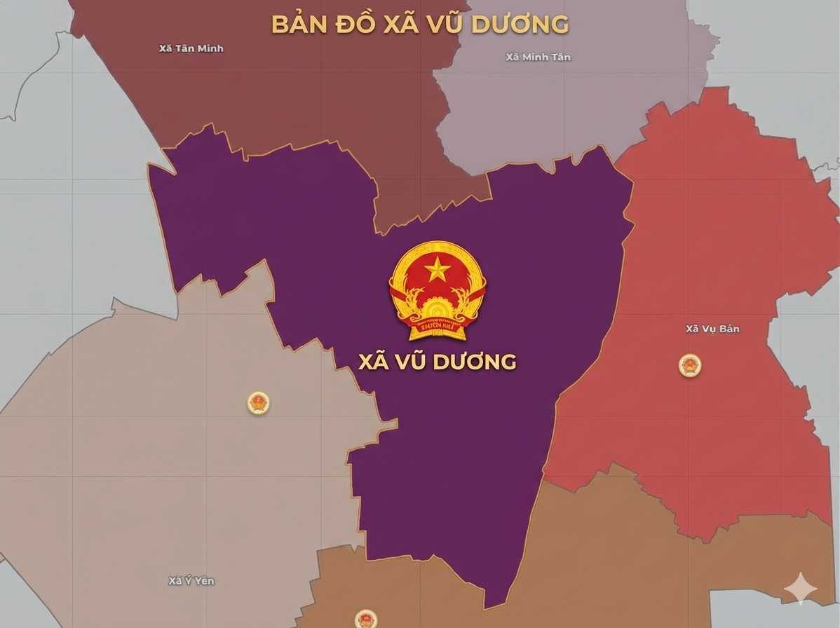 Bản đồ hành chính xã Vũ Dương