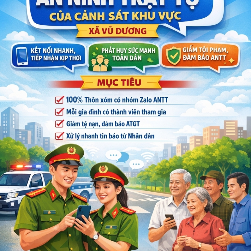 Triển khai mô hình “Zalo an ninh trật tự của cảnh sát khu vực” trên địa bàn xã Vũ Dương