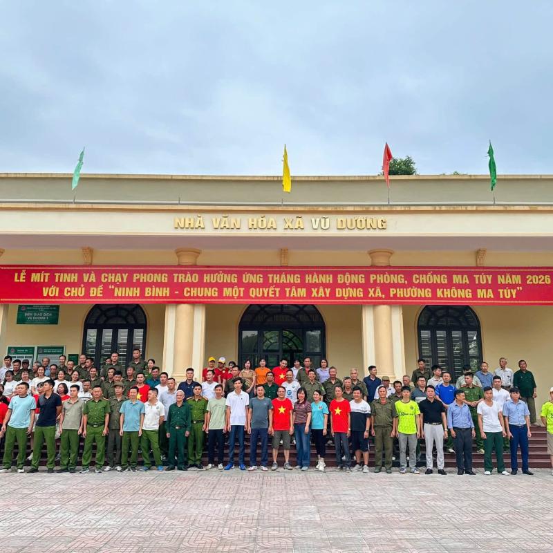 Xã Vũ Dương tham gia Lễ mít tinh hưởng ứng Tháng hành động phòng, chống ma tuý năm 2026