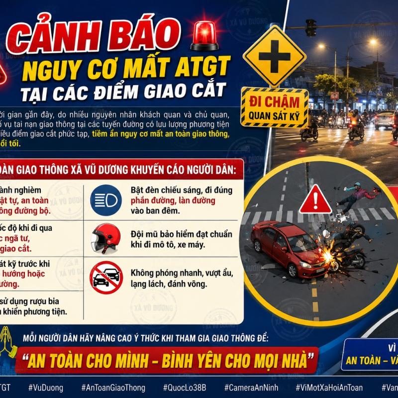 Cảnh báo nguy cơ mất ATGT tại các điểm giao cắt