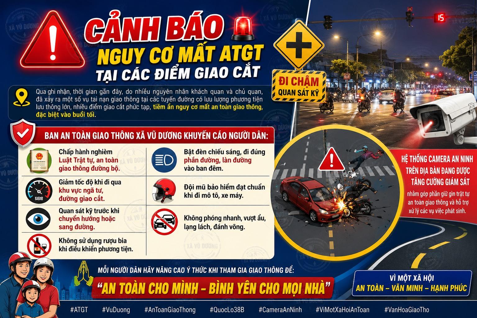 Cảnh báo nguy cơ mất ATGT tại các điểm giao cắt
