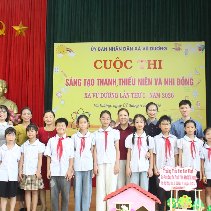 21 sản phẩm xuất sắc tham gia  tranh tài tại chung kết Cuộc thi Sáng tạo thanh, thiếu niên  và nhi đồng xã Vũ Dương