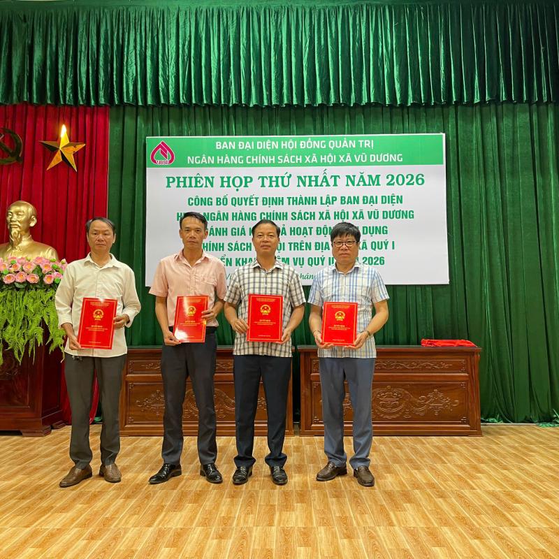 Phiên họp thứ nhất Ban đại diện Hội đồng quản trị Ngân hàng chính sách xã hội xã Vũ Dương