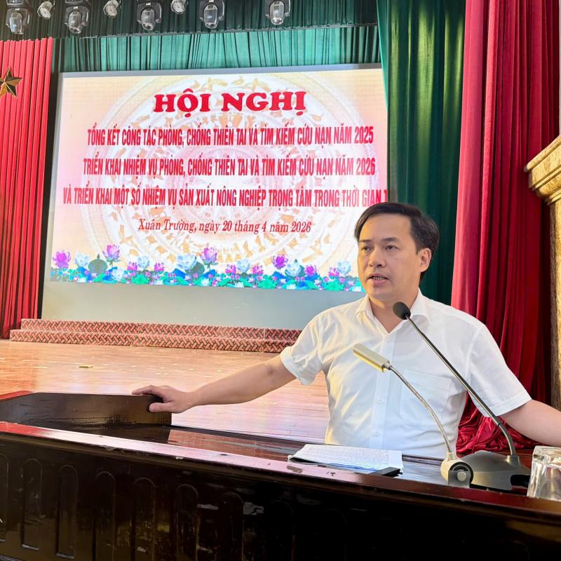 Xã Xuân Trường tổng kết công tác phòng, chống thiên tai, tìm kiếm cứu nạn năm 2025; triển khai nhiệm vụ phòng, chống thiên tai, tìm kiếm cứu nạn năm 2026 và nhiệm vụ sản xuất nông nghiệp trọng tâm trong thời gian tới