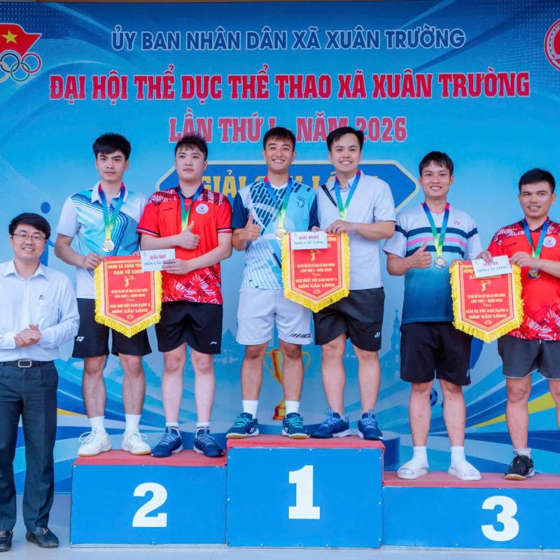 Giải cầu lông trong khuôn khổ Đại hội TDTT xã Xuân Trường lần thứ nhất năm 2026