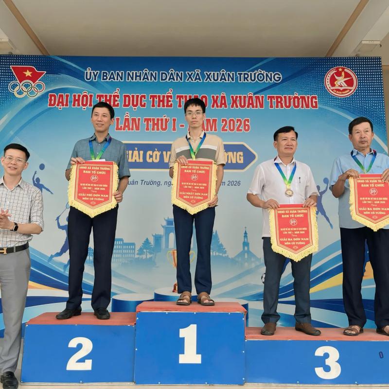 Trao giải Cờ tướng - Đại hội TDTT xã Xuân Trường lần thứ I năm 2026