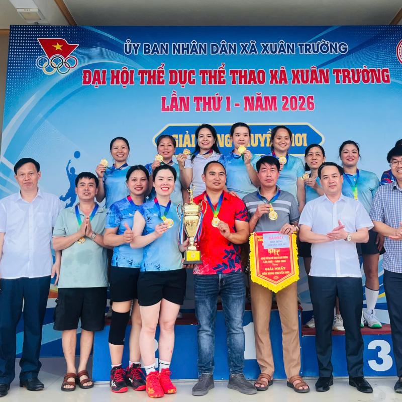 Khép lại giải Bóng chuyền hơi nữ trong khuôn khổ Đại hội TDTT xã Xuân Trường lần thứ I năm 2026