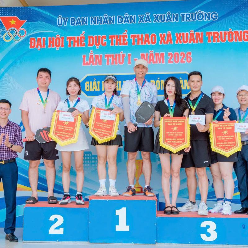 Pickleball khuấy động không khí đại hội TDTT xã Xuân Trường lần thứ I năm 2026