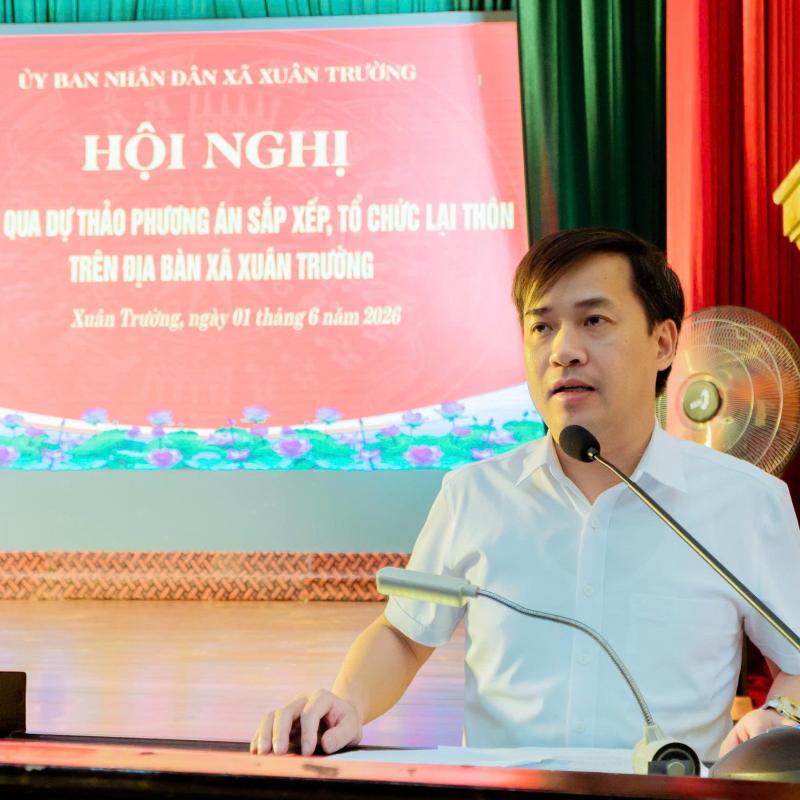 UBND xã Xuân Trường tổ chức Hội nghị thông qua dự thảo phương án sắp xếp, tổ chức lại các thôn trên địa bàn xã