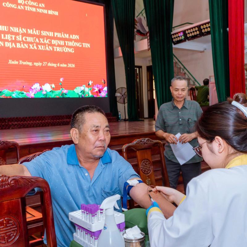Xã Xuân Trường triển khai đợt cao điểm thu nhận mẫu sinh phẩm ADN cho thân nhân của Liệt sỹ chưa xác định được thông tin phần mộ